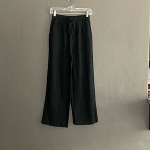 Wide leg black linen pants